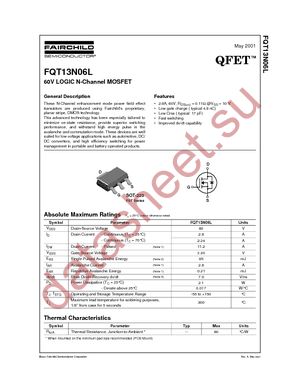 FQT13N06LTF datasheet  